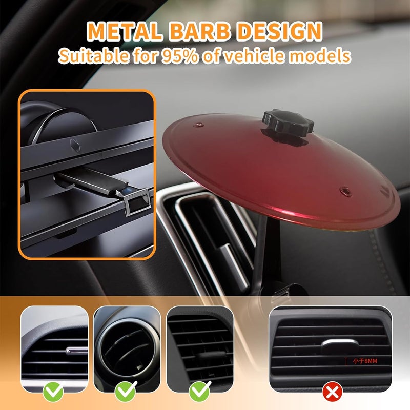 Zerikwon Car Cymbal, Car Crash Cymbal Air Vent - Easy Clip-On Mini Cymbal for Car Dashboard (red) - Image 2
